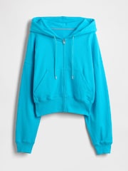 Gap Blue Heavyweight French Terry Oversized Zip Wedge Hoodie - Image 4 of 5