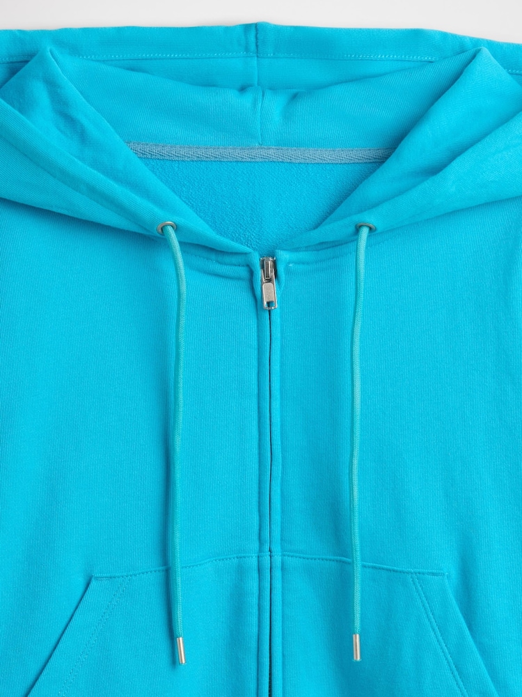 Gap Blue Heavyweight French Terry Oversized Zip Wedge Hoodie - Image 5 of 5