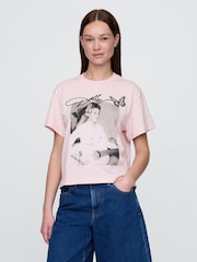 Gap Pink Dolly Parton Relaxed Graphic Band Tee - Image 1 of 4