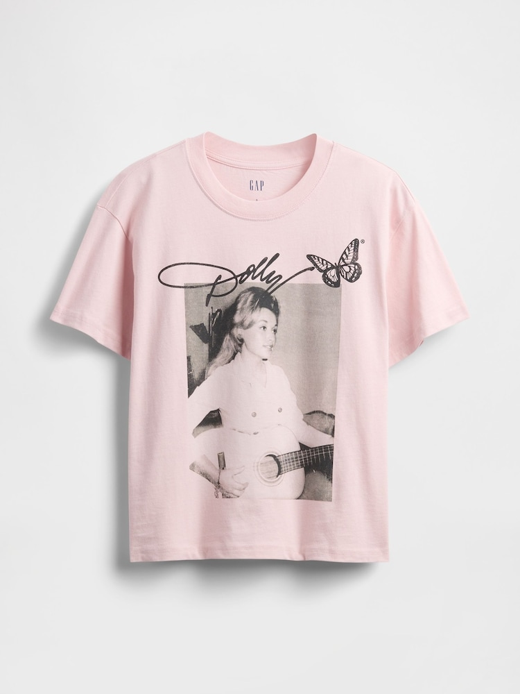 Gap Pink Dolly Parton Relaxed Graphic Band Tee - Image 4 of 4