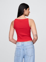 Gap Red Modern Apron-Neck Crop Vest - Image 2 of 4