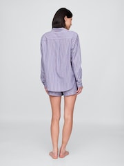Gap Blue Stripe 100% Cotton Poplin Pyjama Shirt - Image 2 of 3