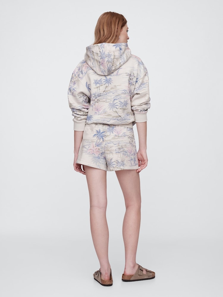 Gap Grey Palm Print Logo Pull On Shorts - Image 2 of 5