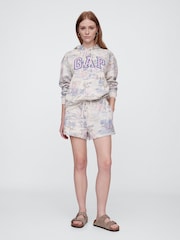Gap Grey Palm Print Logo Pull On Shorts - Image 3 of 5