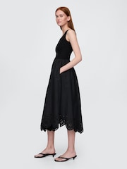 Gap Black Mixed Handkerchief Hem Midi Dress - Image 3 of 4