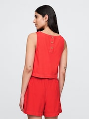 Rojo - Camiseta vaquera sin mangas con diseño ultrasuave de Gap - Imagen 2 de 4