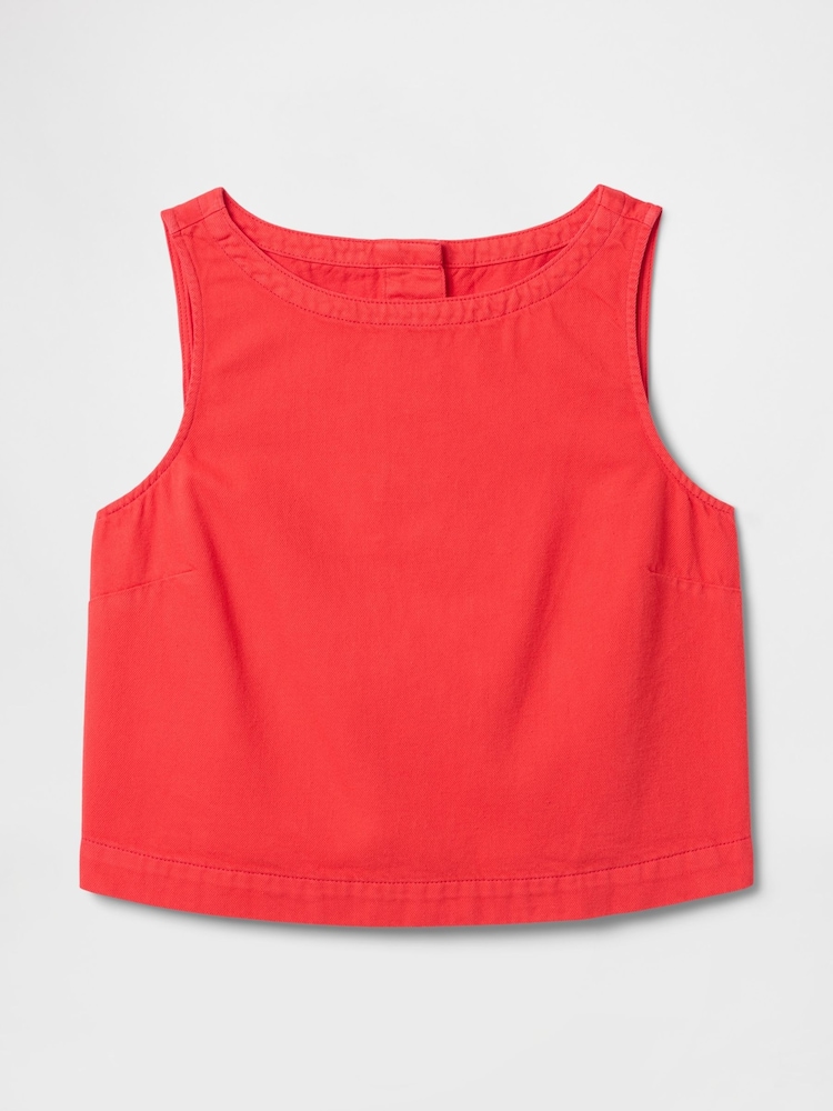 Gap Red UltraSoft Denim Shell Vest Top - Image 4 of 4 Gap Red UltraSoft Denim Shell Vest Top - Image 4 of 4