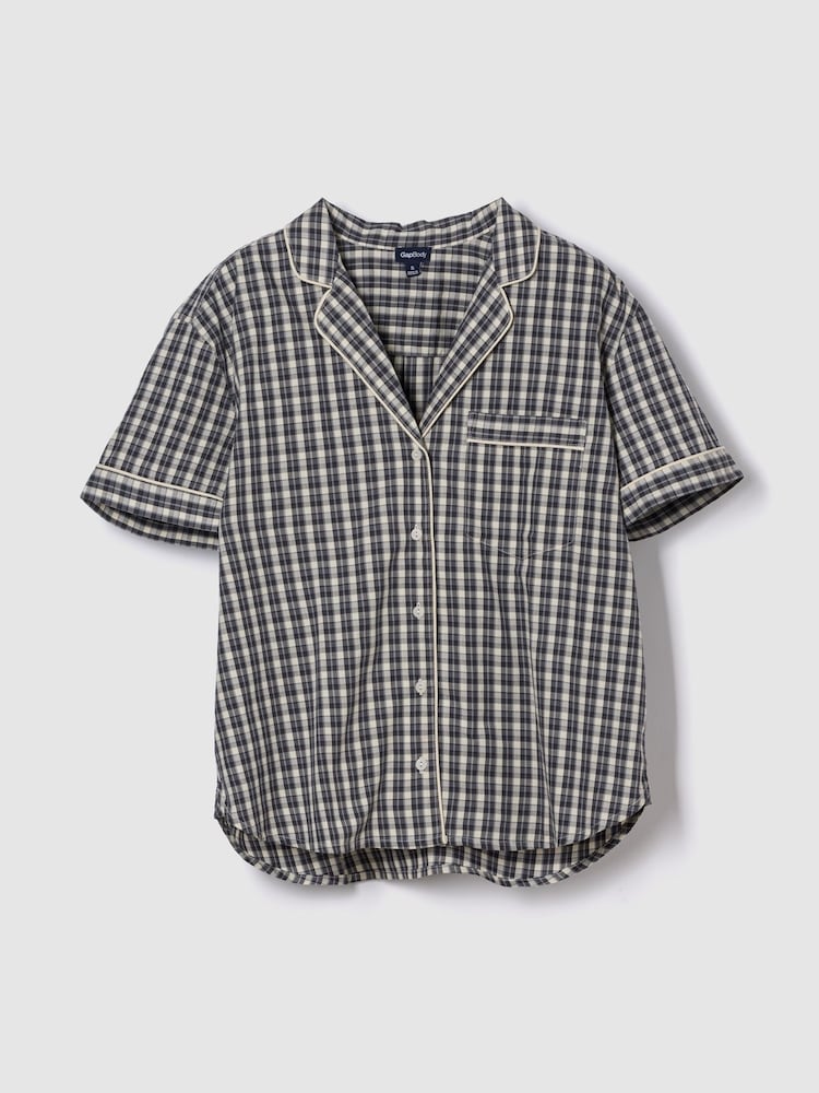 Gap Grey Poplin Pyjama Shirt - Image 1 of 2 Gap Grey Poplin Pyjama Shirt - Image 1 of 2