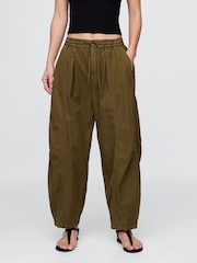 Gap Green Mid Rise Twill Barrel Trousers - Image 1 of 5