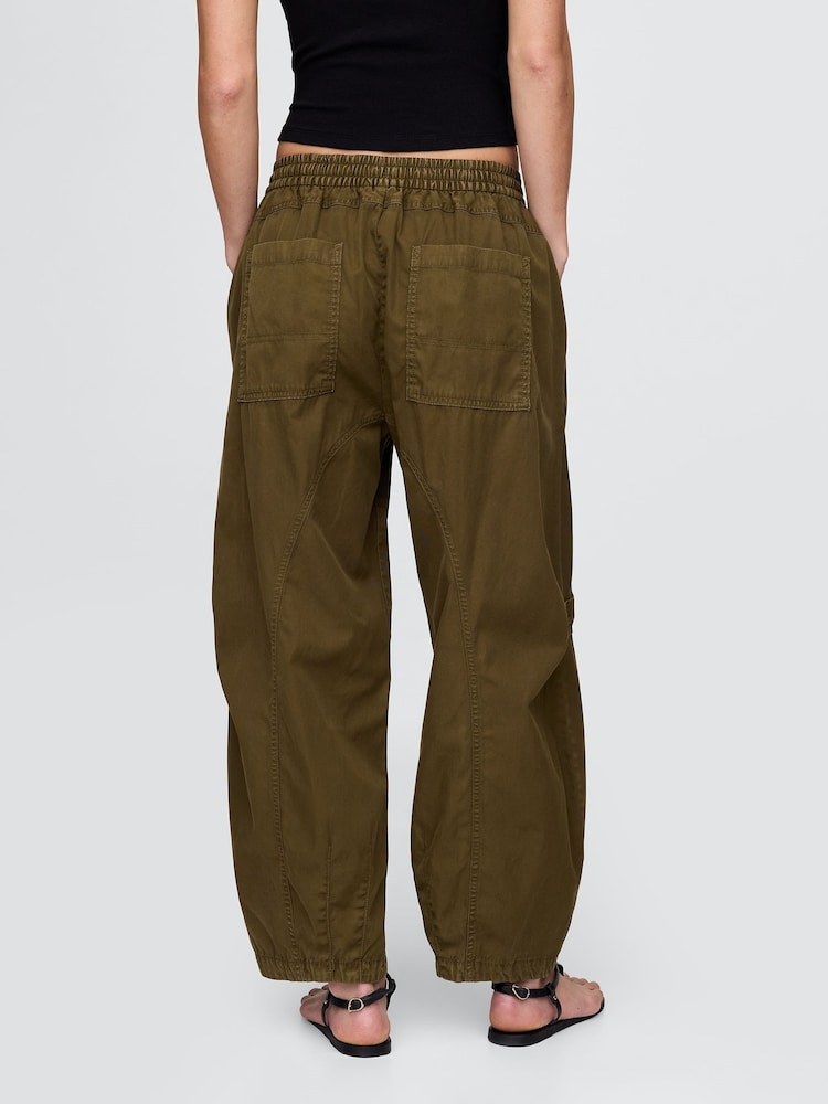 Gap Green Mid Rise Twill Barrel Trousers - Image 2 of 5