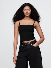 Gap Black CloseKnit Cropped Tube Top - Image 1 of 5