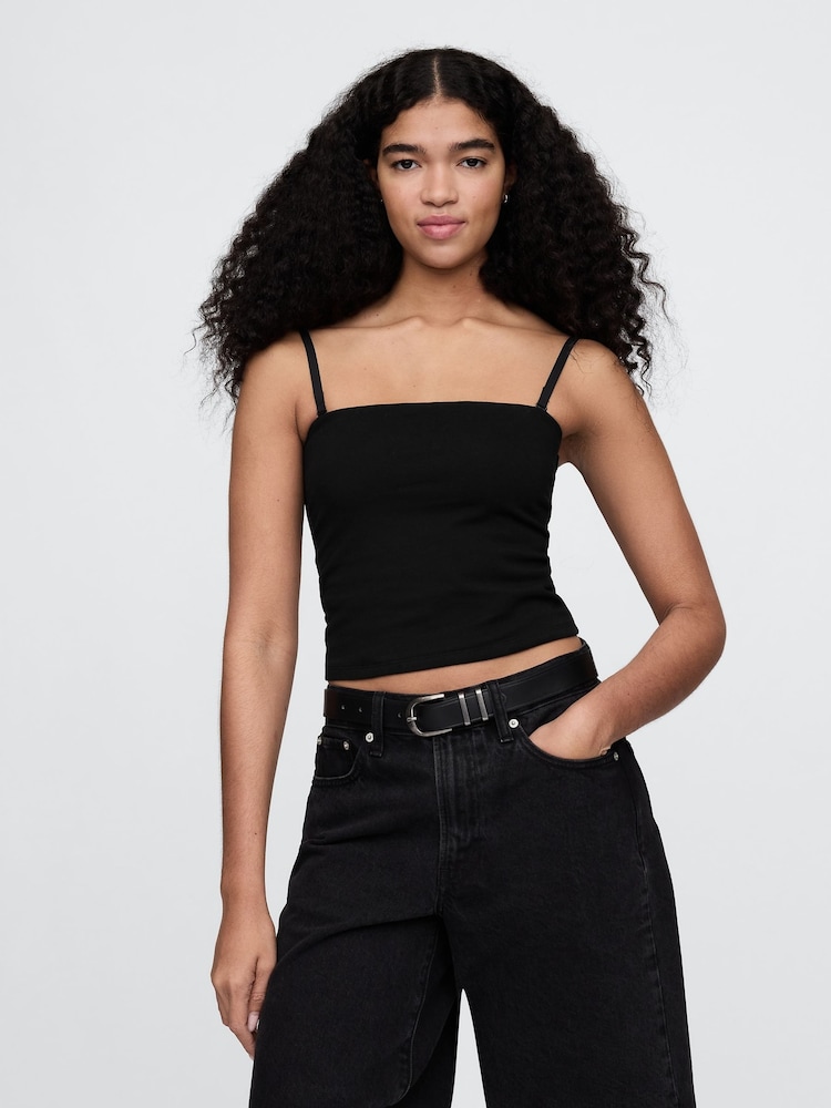 Gap Black CloseKnit Cropped Tube Top - Image 1 of 5