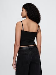 Gap Black CloseKnit Cropped Tube Top - Image 2 of 5