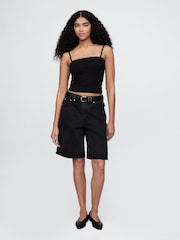 Gap Black CloseKnit Cropped Tube Top - Image 3 of 5