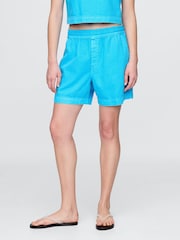 Blue - Gap UltraSoft Denim Easy Shorts - Image 1 of 5