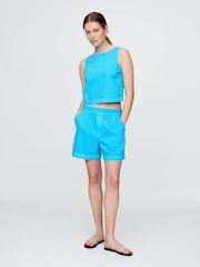 Blue - Gap UltraSoft Denim Easy Shorts - Image 3 of 5