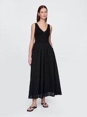 Gap Black Crochet V-Neck Maxi Dress - Image 1 of 5