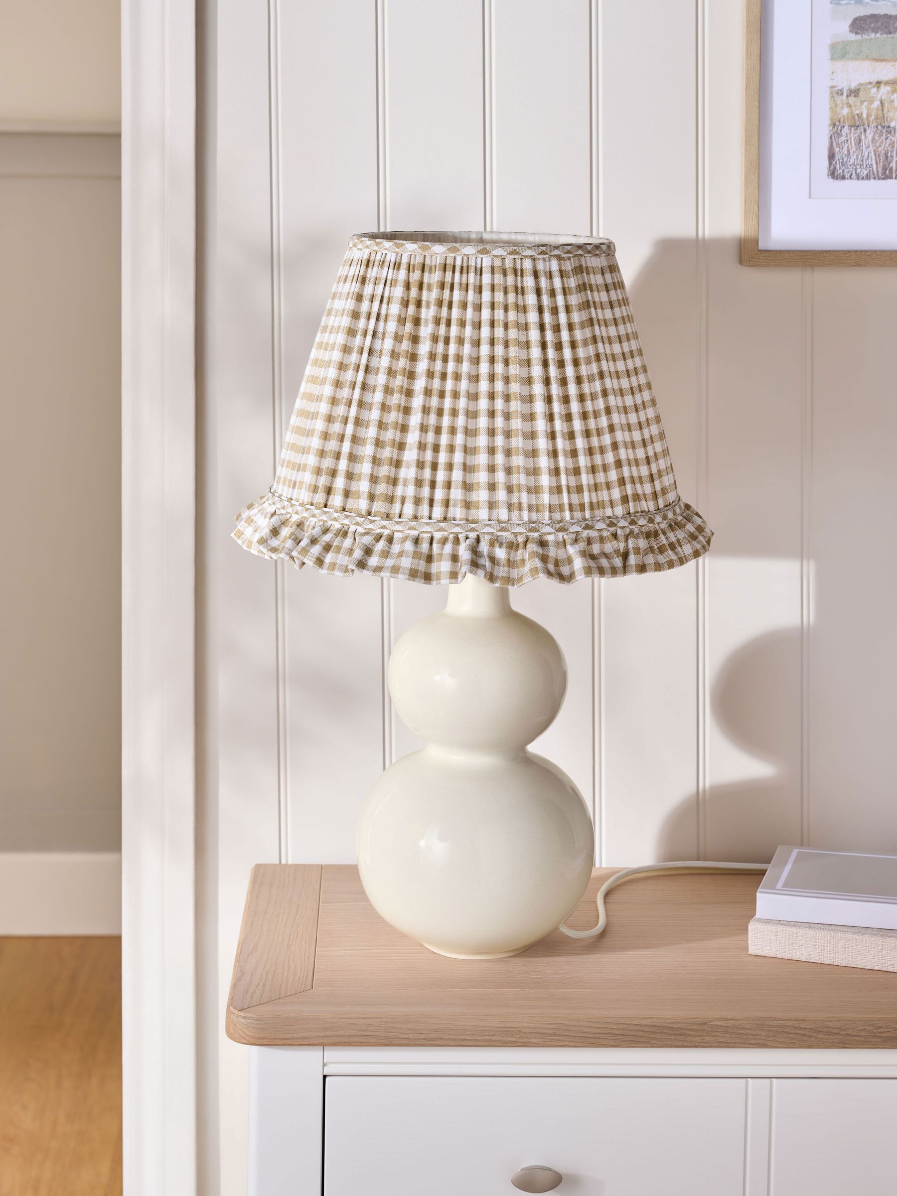 Buy Natural Gingham Pleated Lamp Shade from Next Canada
