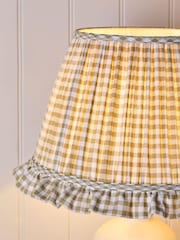 Natural Gingham Pleated Lamp Shade - Image 4 of 8