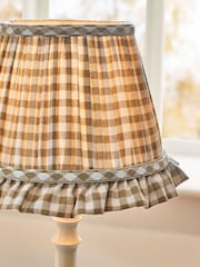 Natural Gingham Pleated Lamp Shade - Image 5 of 8