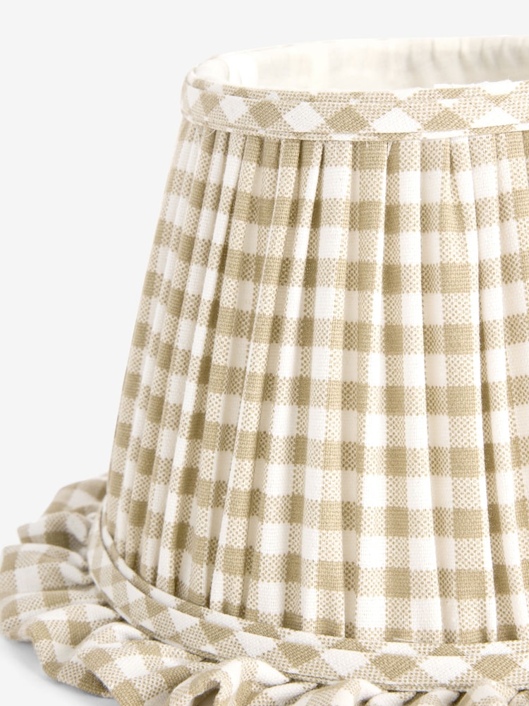 Natural Gingham Pleated Lamp Shade - Image 8 of 8