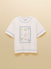 Joules Postcard Graphic Short Sleeve 100% Cotton T-Shirt - Image 8 of 8