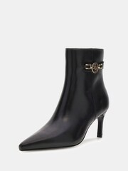 Guess Paislie Leather Logo Kitten Heel Ankle Black Boots - Bild 2 von 4