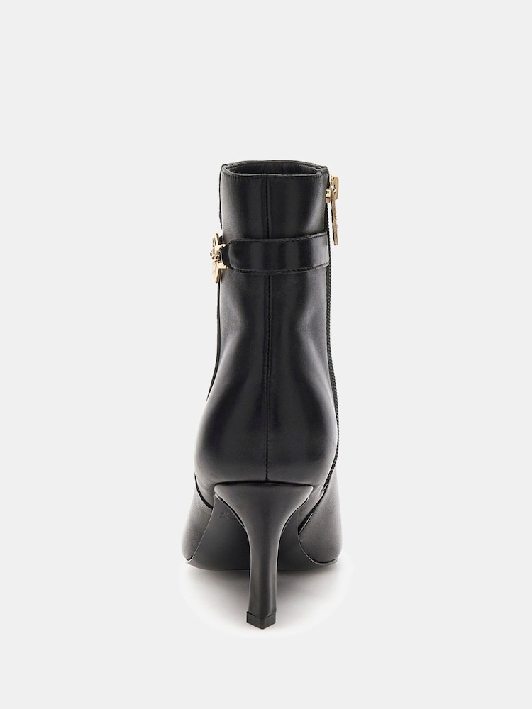 Guess Paislie Leather Logo Kitten Heel Ankle Black Boots - Bild 4 von 4