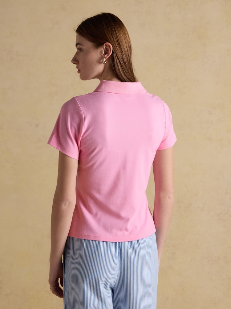 Joules Jonty Fox Pink Slim Fit Cotton Pique Polo Shirt - Image 2 of 8 Joules Jonty Fox Pink Slim Fit Cotton Pique Polo Shirt - Image 2 of 8