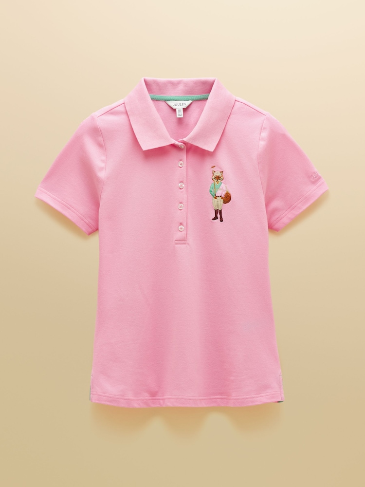 Joules Jonty Fox Pink Slim Fit Cotton Pique Polo Shirt - Image 8 of 8 Joules Jonty Fox Pink Slim Fit Cotton Pique Polo Shirt - Image 8 of 8
