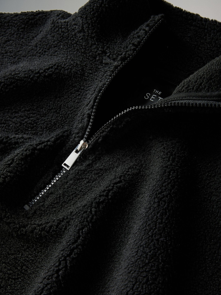 The Set Black/Cream 2 Pack Borg Quarter Zip Fleeces - Image 12 of 12 The Set Black/Cream 2 Pack Borg Quarter Zip Fleeces - Image 12 of 12