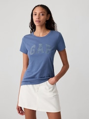 Gap Navy Blue Logo Short Sleeve Crew Neck T-Shirt - Image 1 of 4