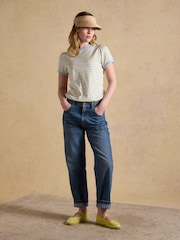 Joules Erin Blue/Yellow Stripe Short Sleeve Jersey T Shirt - Image 5 of 7