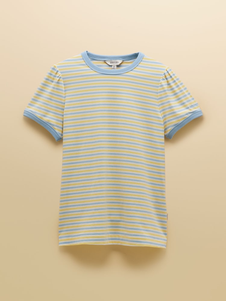 Joules Erin Blue/Yellow Stripe Short Sleeve Jersey T Shirt - Image 7 of 7