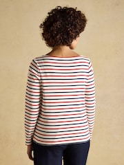 Joules Harbour Navy/Red Boat Neck 100% Cotton Long Sleeve Breton Top - Image 2 of 7