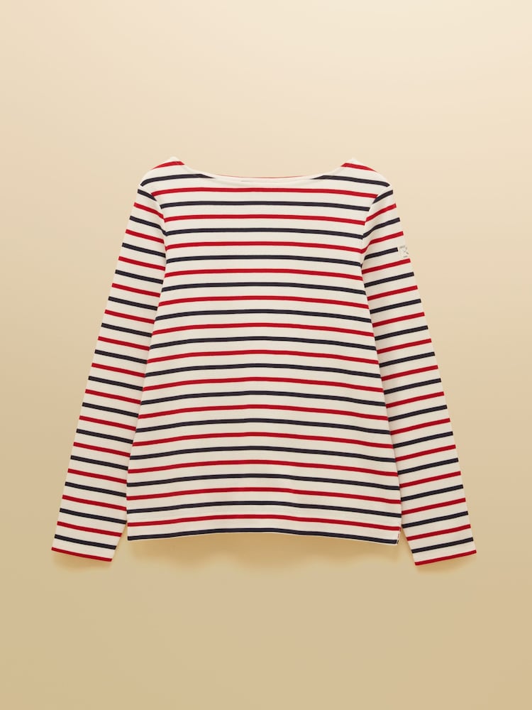 Joules Harbour Navy/Red Boat Neck 100% Cotton Long Sleeve Breton Top - Image 7 of 7 Joules Harbour Navy/Red Boat Neck 100% Cotton Long Sleeve Breton Top - Image 7 of 7
