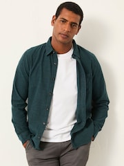 FatFace Oxlow Teal Blue Long Sleeve Plain Shirt - Image 1 of 6