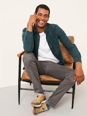 FatFace Oxlow Teal Blue Long Sleeve Plain Shirt - Image 5 of 6