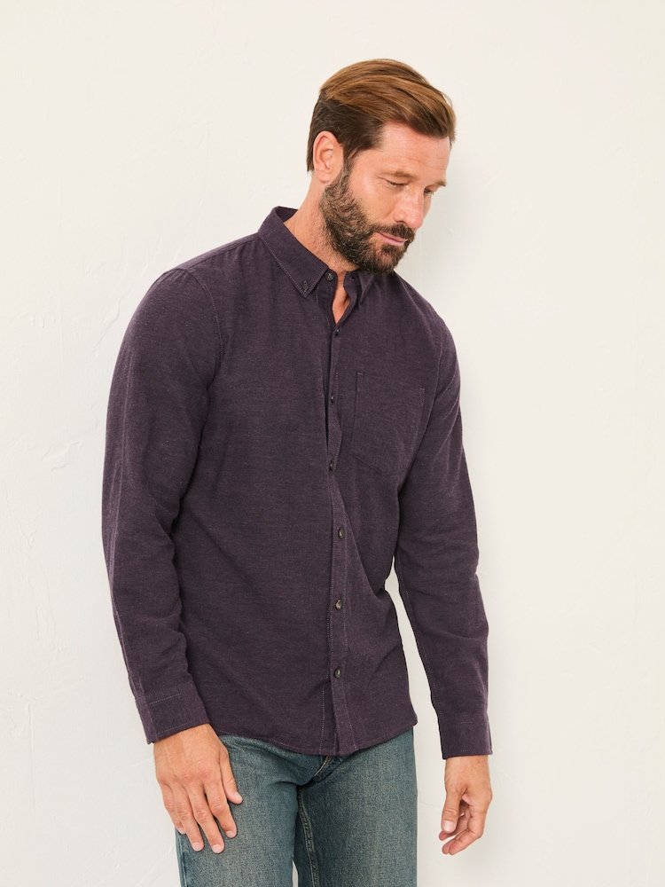 FatFace Oxlow Purple Long Sleeve Plain Shirt - Image 1 of 6 FatFace Oxlow Purple Long Sleeve Plain Shirt - Image 1 of 6