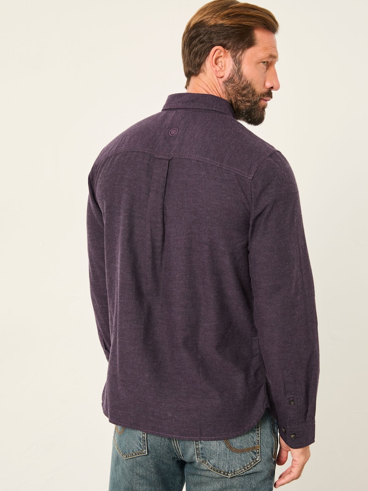 FatFace Oxlow Purple Long Sleeve Plain Shirt - Image 2 of 6 FatFace Oxlow Purple Long Sleeve Plain Shirt - Image 2 of 6