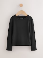 Black Long Sleeve Ribbed Top (3-16yrs) - Image 1 of 4