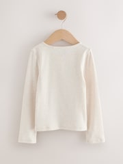 Oatmeal Long Sleeve Ribbed Cardigan (3-16yrs) - Image 2 of 4