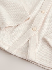 Oatmeal Long Sleeve Ribbed Cardigan (3-16yrs) - Image 3 of 4