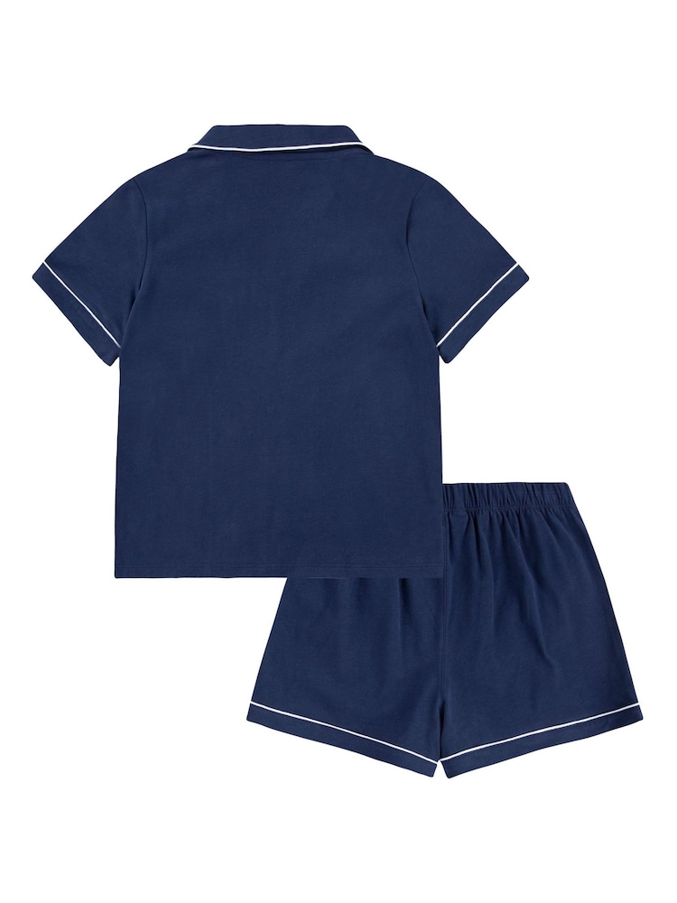 Polo Ralph Lauren Blue Jersey Short Sleeve 100% Cotton Top & Short Pyjama Set - Image 2 of 5