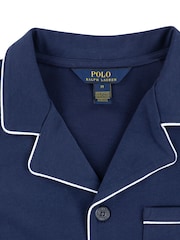 Polo Ralph Lauren Blue Jersey Short Sleeve 100% Cotton Top & Short Pyjama Set - Image 4 of 5