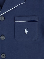 Polo Ralph Lauren Blue Jersey Short Sleeve 100% Cotton Top & Short Pyjama Set - Image 5 of 5