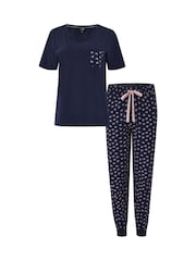 Pour Moi Cotton Jersey Bow Short Sleeve Pyjamas Set - صورة 4 من 4
