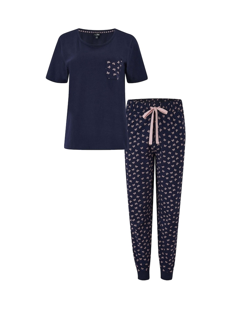 Pour Moi Cotton Jersey Bow Short Sleeve Pyjamas Set - صورة 4 من 4