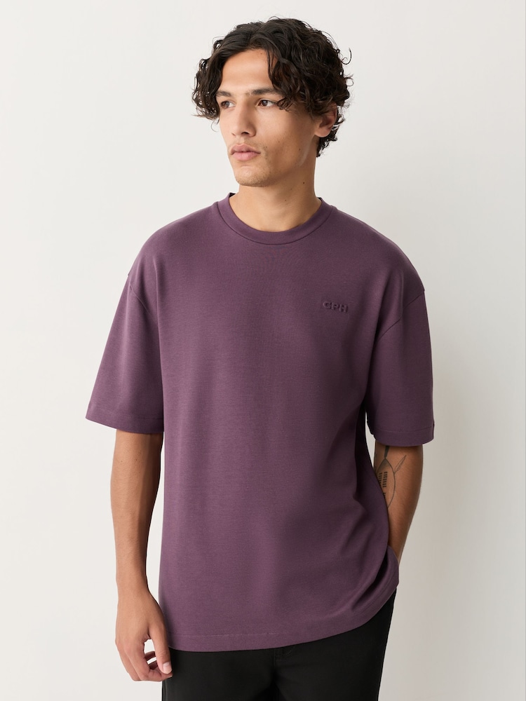 Purple Smart Embossed Heavyweight T-Shirt - Image 1 of 1