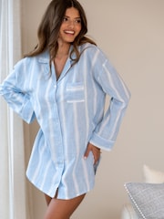 Pour Moi Woven Stripe 100% Cotton Nightshirt - صورة 2 من 4